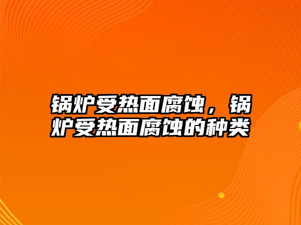 鍋爐受熱面腐蝕，鍋爐受熱面腐蝕的種類