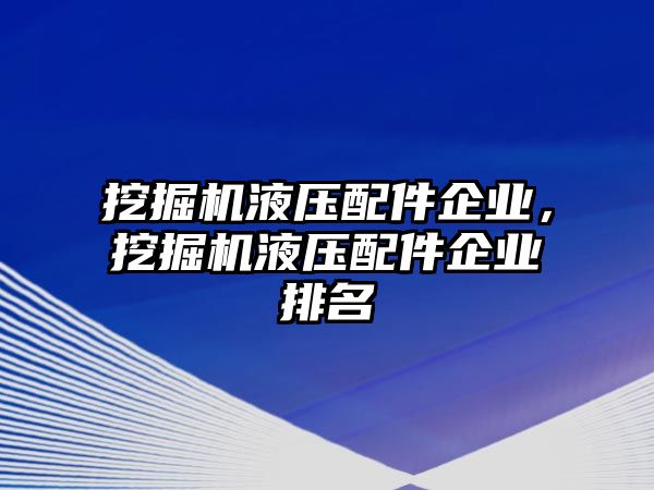 挖掘機液壓配件企業(yè)，挖掘機液壓配件企業(yè)排名