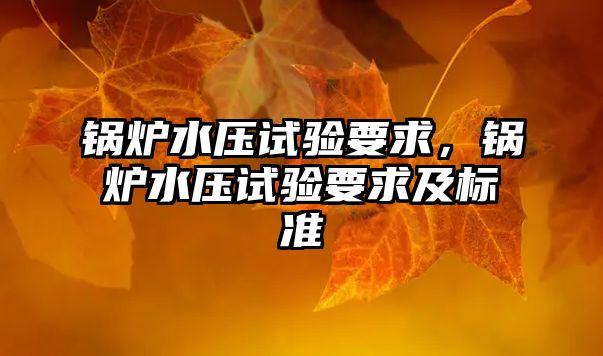 鍋爐水壓試驗要求，鍋爐水壓試驗要求及標準