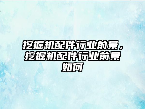 挖掘機配件行業(yè)前景，挖掘機配件行業(yè)前景如何