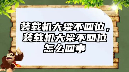 裝載機(jī)大梁不回位，裝載機(jī)大梁不回位怎么回事