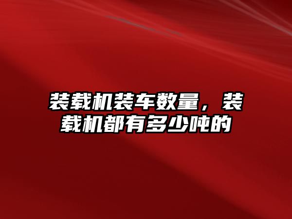 裝載機裝車數(shù)量，裝載機都有多少噸的