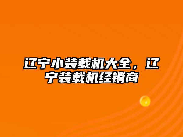 遼寧小裝載機大全，遼寧裝載機經(jīng)銷商