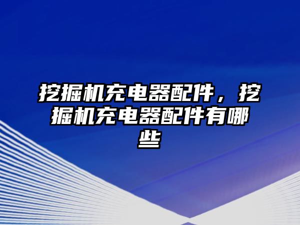 挖掘機充電器配件，挖掘機充電器配件有哪些