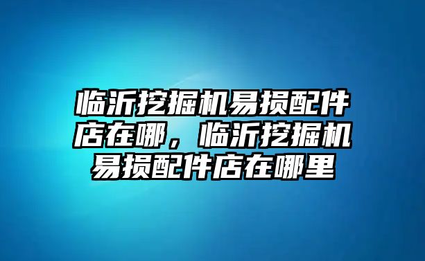 臨沂挖掘機(jī)易損配件店在哪，臨沂挖掘機(jī)易損配件店在哪里