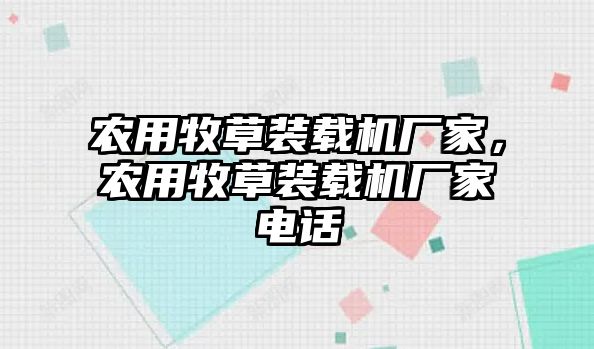 農(nóng)用牧草裝載機廠家，農(nóng)用牧草裝載機廠家電話