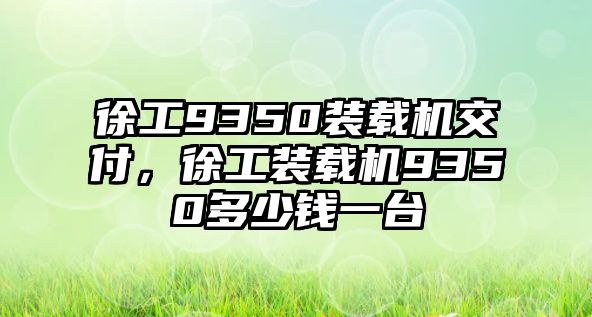 徐工9350裝載機交付，徐工裝載機9350多少錢一臺