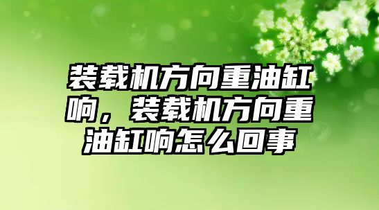 裝載機(jī)方向重油缸響，裝載機(jī)方向重油缸響怎么回事