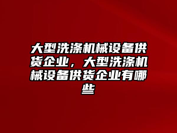 大型洗滌機械設備供貨企業(yè)，大型洗滌機械設備供貨企業(yè)有哪些