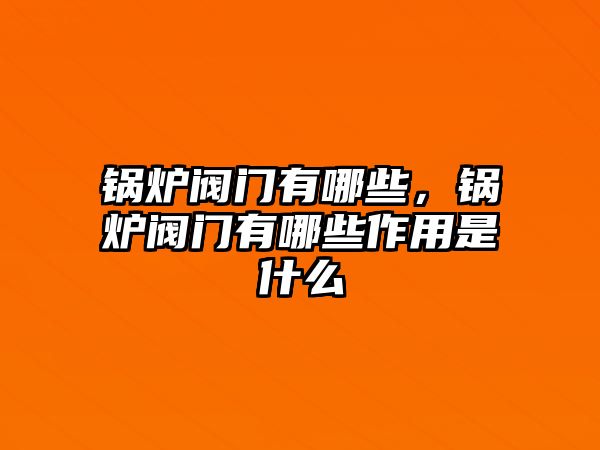 鍋爐閥門有哪些，鍋爐閥門有哪些作用是什么