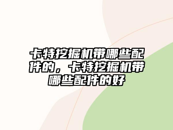 卡特挖掘機帶哪些配件的，卡特挖掘機帶哪些配件的好