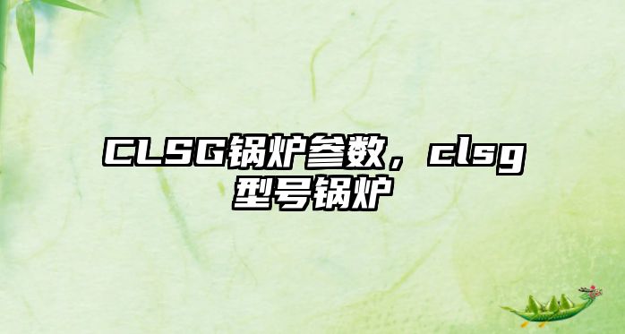 CLSG鍋爐參數(shù)，clsg型號(hào)鍋爐