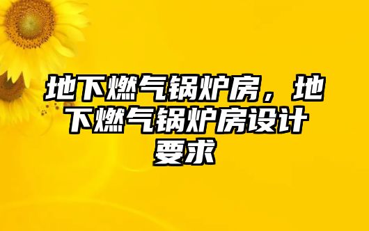 地下燃氣鍋爐房，地下燃氣鍋爐房設計要求