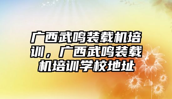 廣西武鳴裝載機(jī)培訓(xùn)，廣西武鳴裝載機(jī)培訓(xùn)學(xué)校地址