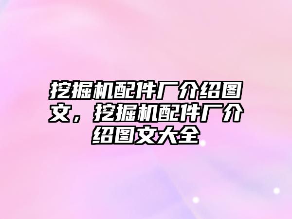 挖掘機配件廠介紹圖文，挖掘機配件廠介紹圖文大全