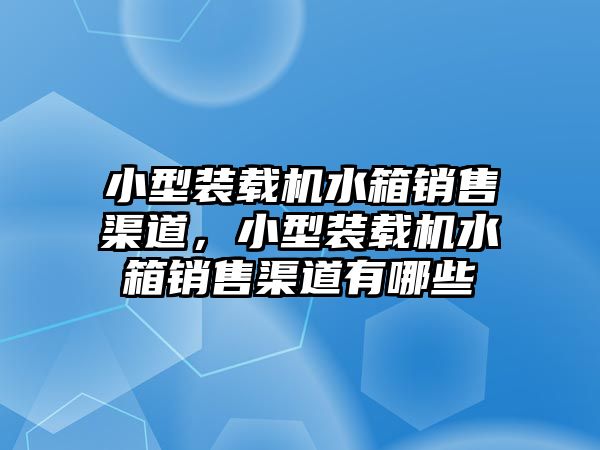 小型裝載機(jī)水箱銷售渠道，小型裝載機(jī)水箱銷售渠道有哪些