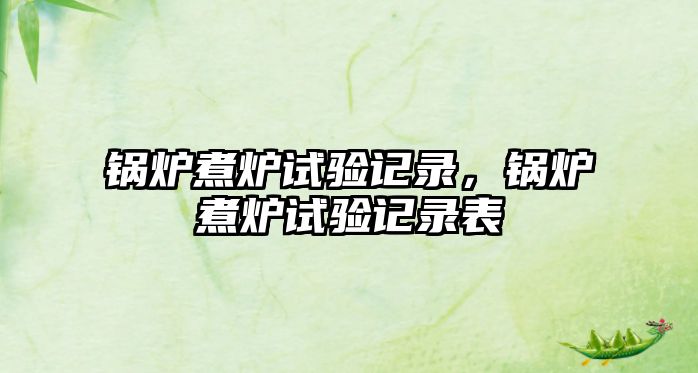 鍋爐煮爐試驗(yàn)記錄，鍋爐煮爐試驗(yàn)記錄表