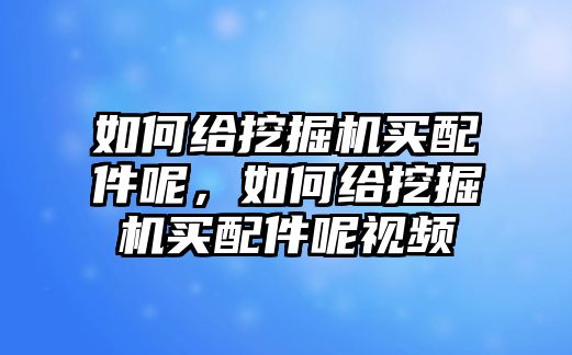 如何給挖掘機(jī)買(mǎi)配件呢，如何給挖掘機(jī)買(mǎi)配件呢視頻