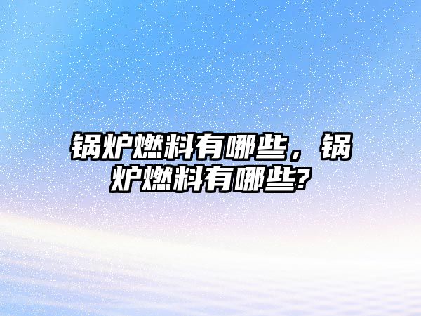 鍋爐燃料有哪些，鍋爐燃料有哪些?