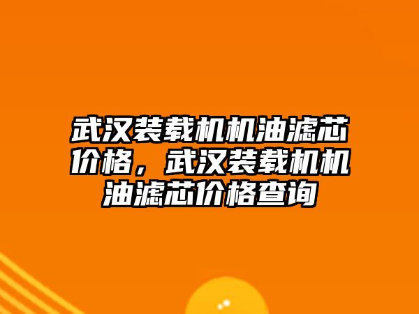 武漢裝載機機油濾芯價格，武漢裝載機機油濾芯價格查詢