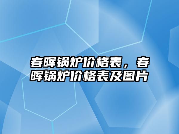 春暉鍋爐價格表，春暉鍋爐價格表及圖片