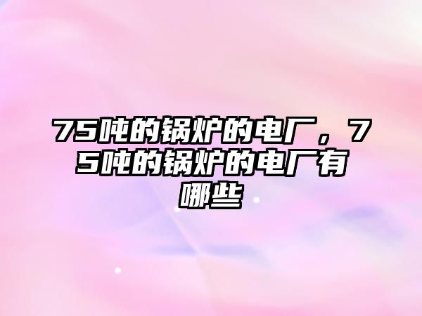 75噸的鍋爐的電廠，75噸的鍋爐的電廠有哪些