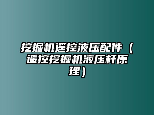 挖掘機遙控液壓配件（遙控挖掘機液壓桿原理）