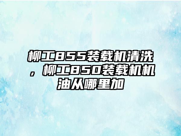 柳工855裝載機(jī)清洗，柳工850裝載機(jī)機(jī)油從哪里加