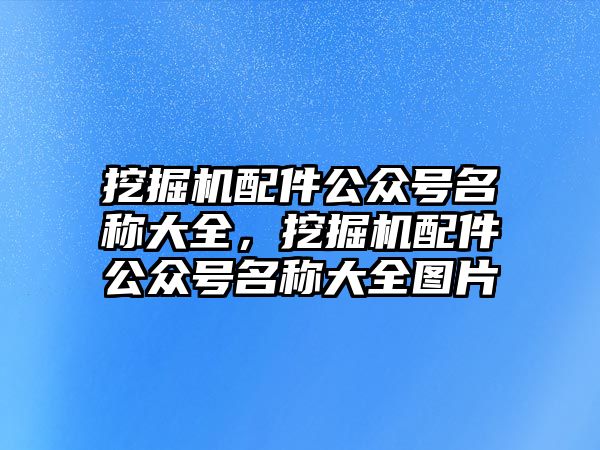 挖掘機(jī)配件公眾號(hào)名稱大全，挖掘機(jī)配件公眾號(hào)名稱大全圖片