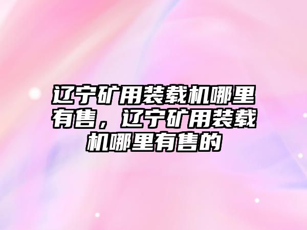 遼寧礦用裝載機(jī)哪里有售，遼寧礦用裝載機(jī)哪里有售的