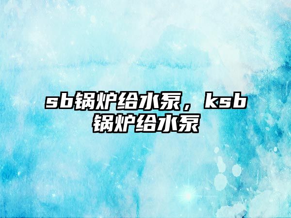 sb鍋爐給水泵，ksb鍋爐給水泵