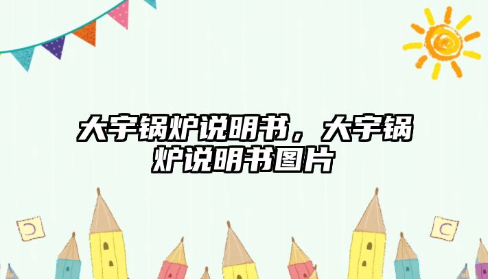 大宇鍋爐說明書，大宇鍋爐說明書圖片