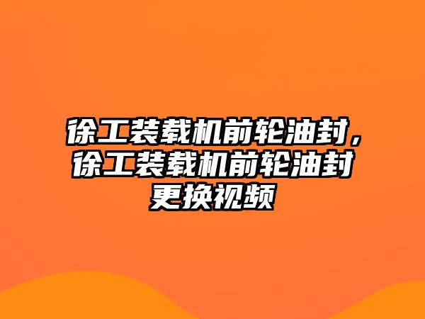 徐工裝載機前輪油封，徐工裝載機前輪油封更換視頻