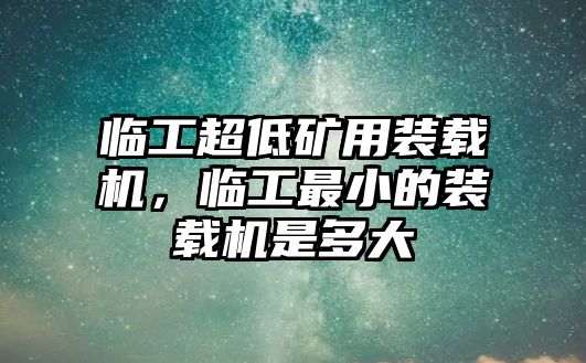 臨工超低礦用裝載機(jī)，臨工最小的裝載機(jī)是多大