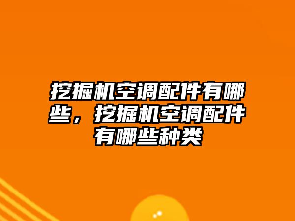 挖掘機空調(diào)配件有哪些，挖掘機空調(diào)配件有哪些種類