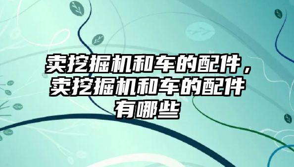 賣挖掘機和車的配件，賣挖掘機和車的配件有哪些