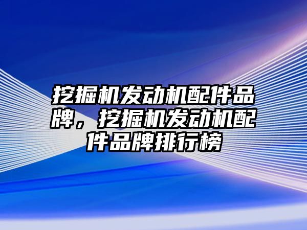 挖掘機發(fā)動機配件品牌，挖掘機發(fā)動機配件品牌排行榜