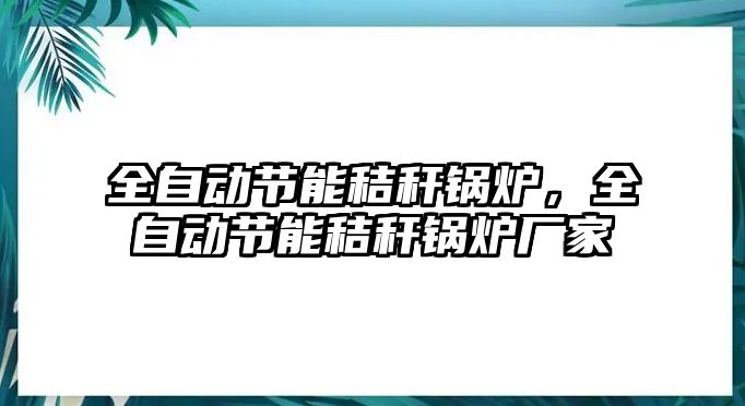 全自動節(jié)能秸稈鍋爐，全自動節(jié)能秸稈鍋爐廠家