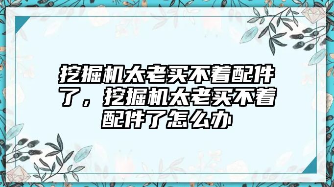 挖掘機(jī)太老買(mǎi)不著配件了，挖掘機(jī)太老買(mǎi)不著配件了怎么辦