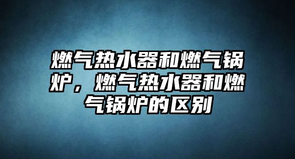 燃氣熱水器和燃氣鍋爐，燃氣熱水器和燃氣鍋爐的區(qū)別