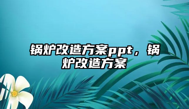 鍋爐改造方案ppt，鍋爐改造方案