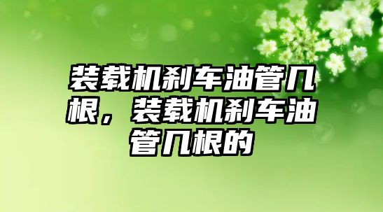 裝載機剎車油管幾根，裝載機剎車油管幾根的