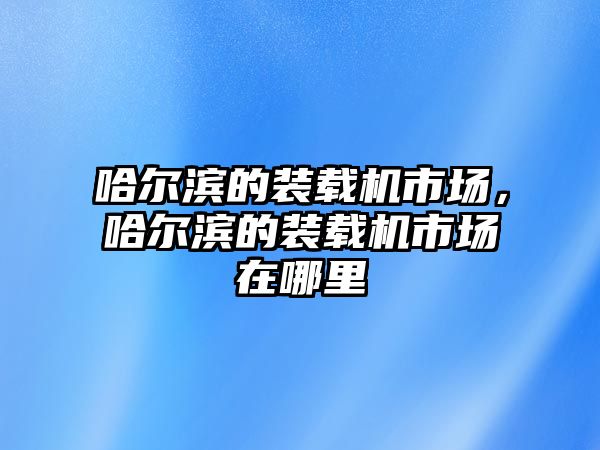 哈爾濱的裝載機市場，哈爾濱的裝載機市場在哪里