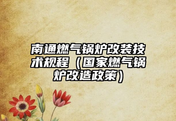 南通燃?xì)忮仩t改裝技術(shù)規(guī)程（國(guó)家燃?xì)忮仩t改造政策）