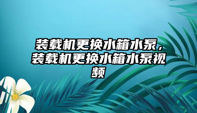 裝載機(jī)更換水箱水泵，裝載機(jī)更換水箱水泵視頻