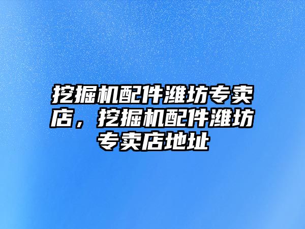 挖掘機配件濰坊專賣店，挖掘機配件濰坊專賣店地址