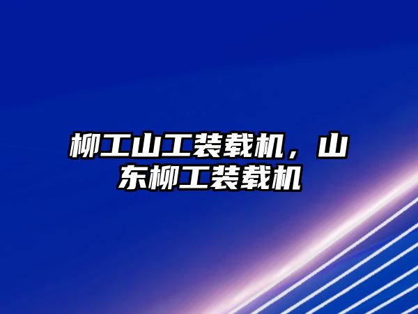 柳工山工裝載機(jī)，山東柳工裝載機(jī)