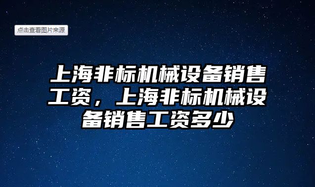 上海非標機械設(shè)備銷售工資，上海非標機械設(shè)備銷售工資多少