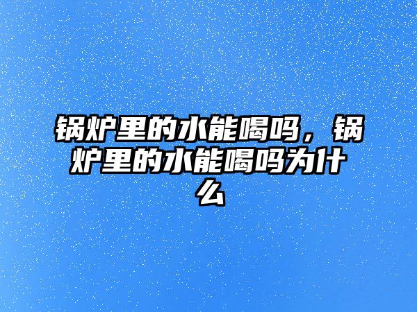 鍋爐里的水能喝嗎，鍋爐里的水能喝嗎為什么