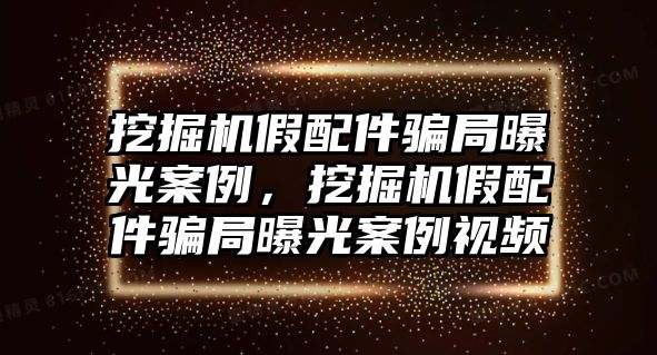 挖掘機假配件騙局曝光案例，挖掘機假配件騙局曝光案例視頻